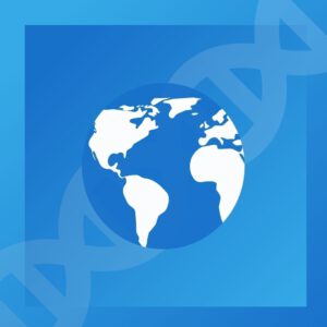 A image of the globe and the double helix to represent those who have opted into participate in research on COVID-19