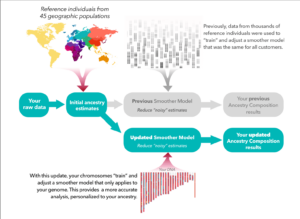 An illustration of the steps for smoothing using 45 reference populations