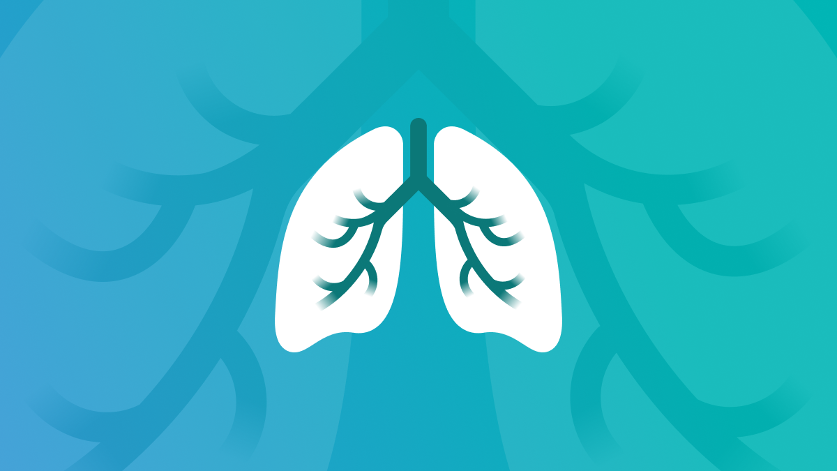 Illustration of lungs on a background with a larger illustration of lungs